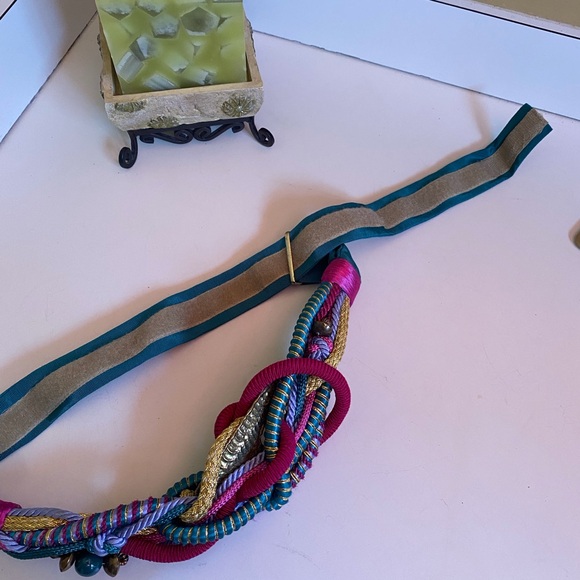 Belt- VTG Susan Maddox 80s Vibrant Rope and Fabric Belt main image 10